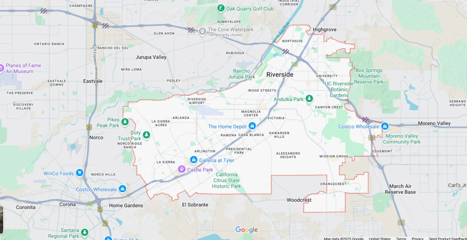 Riverside CA Map
